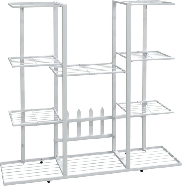 vidaXL Σταντ για λουλούδια, λευκό, 94,5x25x89 εκ, σίδερο
