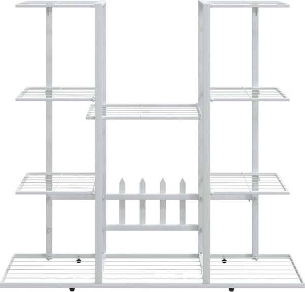 vidaXL Σταντ για λουλούδια, λευκό, 94,5x25x89 εκ, σίδερο