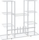 vidaXL Σταντ για λουλούδια, λευκό, 94,5x25x89 εκ, σίδερο