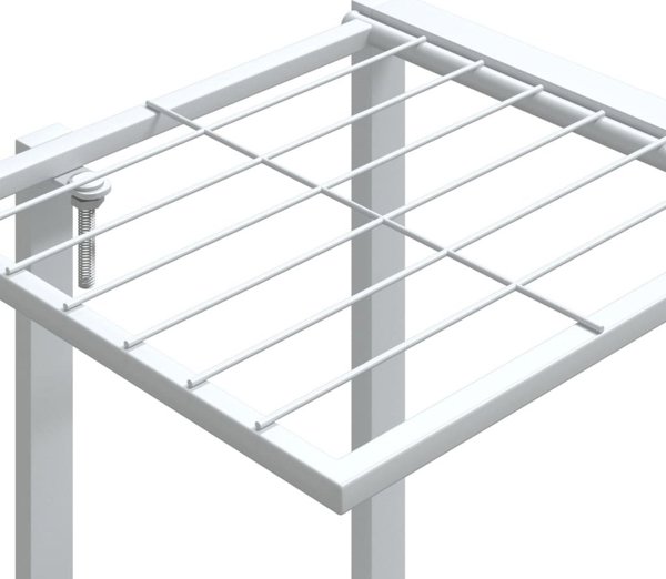 vidaXL Σταντ για λουλούδια, λευκό, 94,5x25x89 εκ, σίδερο