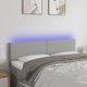 vidaXL Zaglowek do lozka z LED, jasnoszary, 144x5x78/88 cm, tkanina