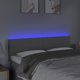 vidaXL Zaglowek do lozka z LED, jasnoszary, 144x5x78/88 cm, tkanina