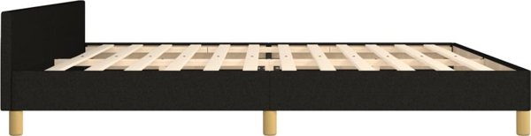 vidaXL Μαύρο Κρεβάτι με Υφασμάτινο Κεφαλάρι 200x200 εκ