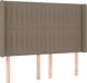 vidaXL Lozko kontynentalne z materacem, taupe, 140x190 cm, tkanina