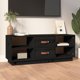 vidaXL vidaXL Szafka pod TV, czarna, 100x34x40 cm, lite drewno sosnowe