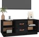 vidaXL vidaXL Szafka pod TV, czarna, 100x34x40 cm, lite drewno sosnowe