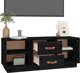 vidaXL vidaXL Szafka pod TV, czarna, 100x34x40 cm, lite drewno sosnowe