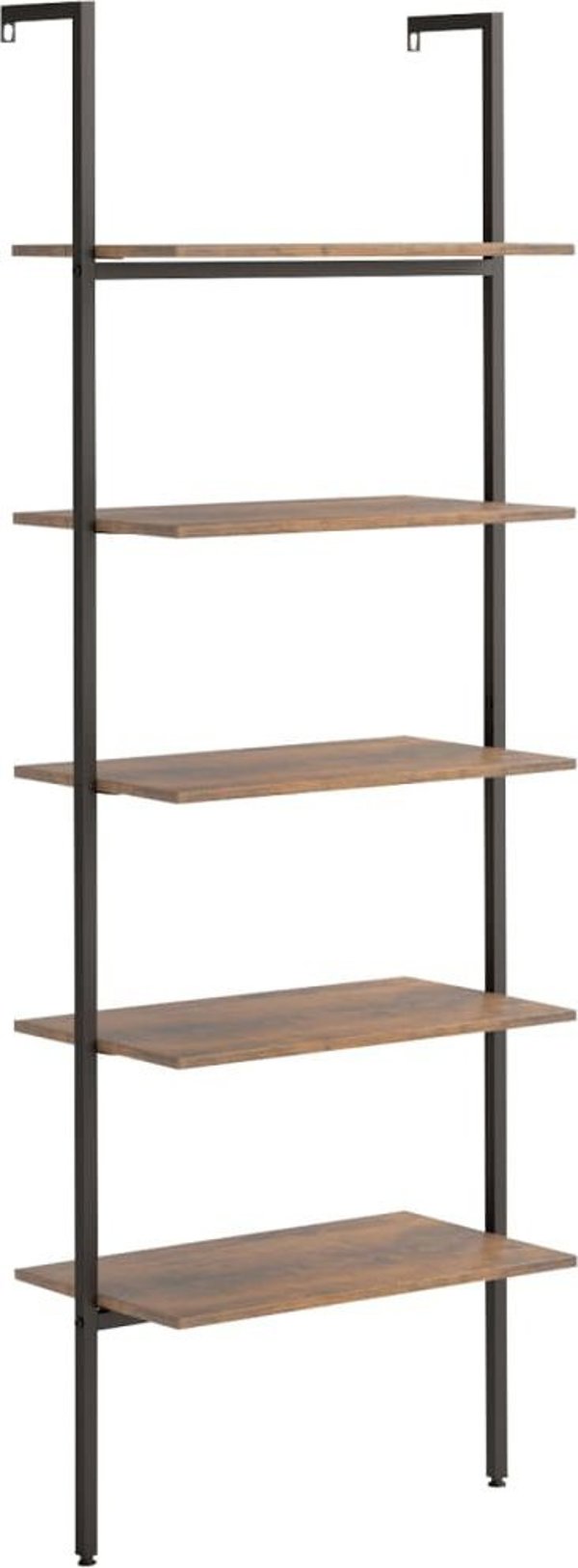 vidaXL Ραφιέρα σκάλα με 5 ράφια, καφέ-μαύρη, 64x35x185 εκ.