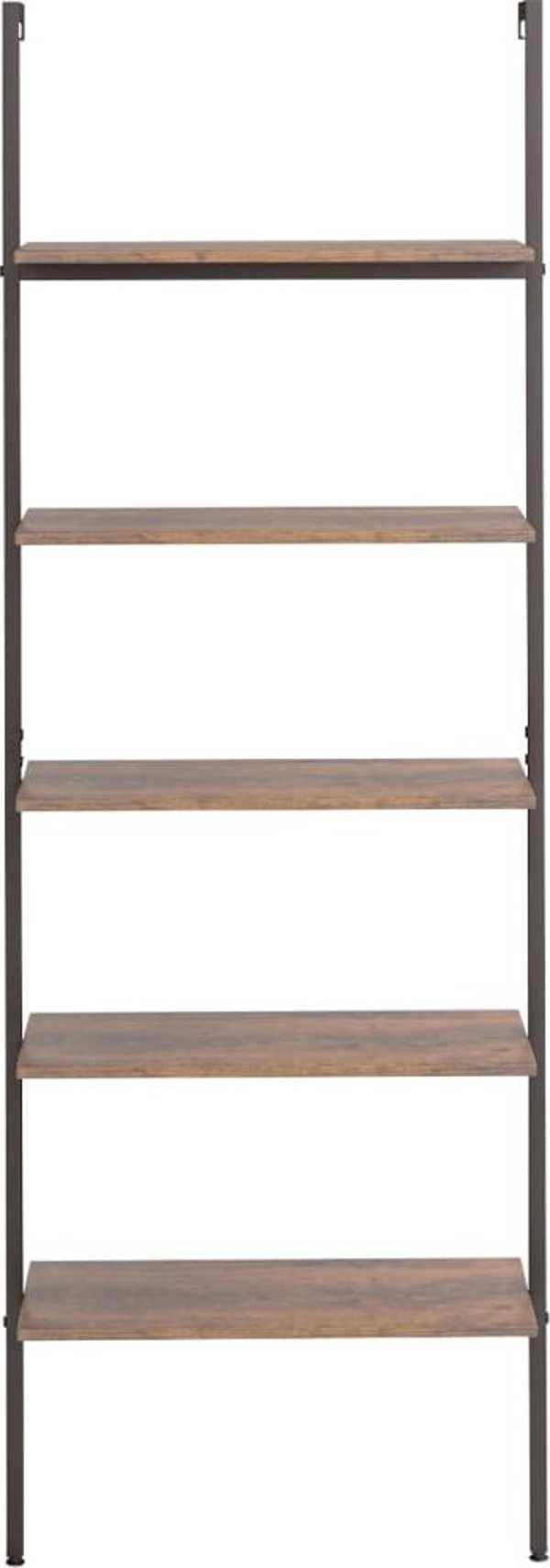vidaXL Ραφιέρα σκάλα με 5 ράφια, καφέ-μαύρη, 64x35x185 εκ.