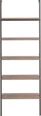 vidaXL Ραφιέρα σκάλα με 5 ράφια, καφέ-μαύρη, 64x35x185 εκ.