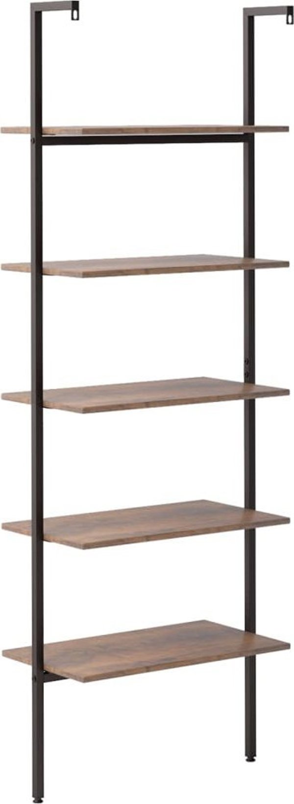 vidaXL Ραφιέρα σκάλα με 5 ράφια, καφέ-μαύρη, 64x35x185 εκ.