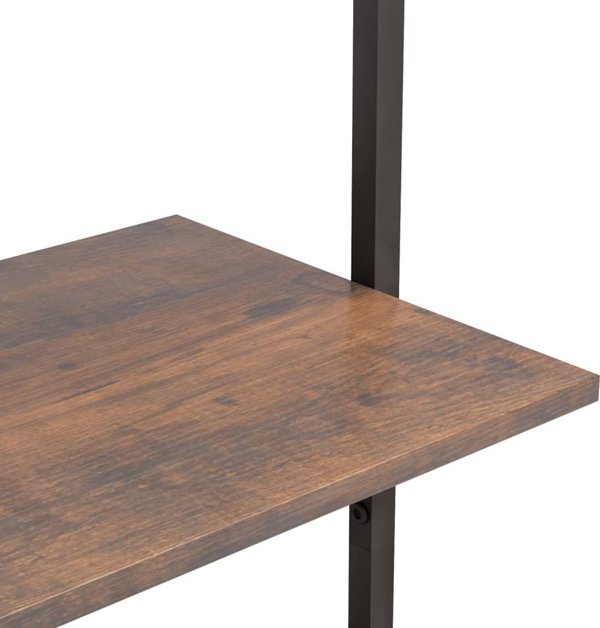 vidaXL Ραφιέρα σκάλα με 5 ράφια, καφέ-μαύρη, 64x35x185 εκ.