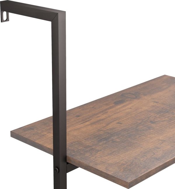 vidaXL Ραφιέρα σκάλα με 5 ράφια, καφέ-μαύρη, 64x35x185 εκ.