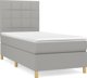 vidaXL Lodzko kontynentalne z materacem jasnoszare tkanina 90x200cm