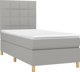 vidaXL Lodzko kontynentalne z materacem jasnoszare tkanina 90x200cm