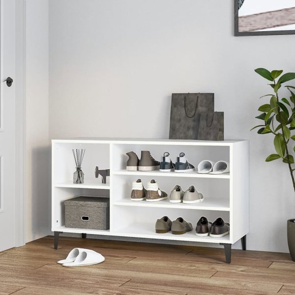 vidaXL Polka ράφι παπουτσιών λευκό 102x36x60 cm