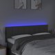 vidaXL Κεφαλάρι για κρεβάτι με LED, σκούρο γκρι, 144x5x78/88 cm, ύφασμα