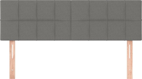 vidaXL Κεφαλάρι για κρεβάτι με LED, σκούρο γκρι, 144x5x78/88 cm, ύφασμα