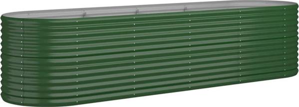 vidaXL vidaXL Donica ogrodowa, malowana proszkowo stal, 296x80x68 cm, zielona