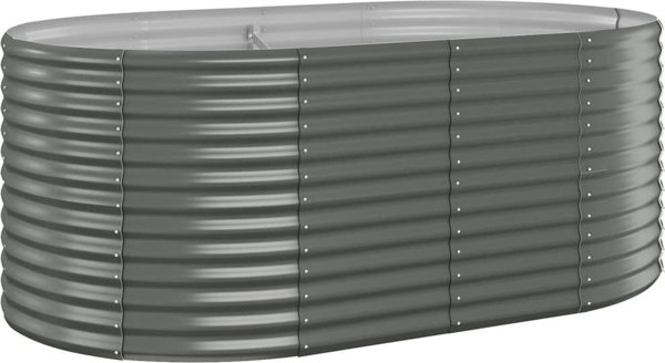 vidaXL Donica ogrodowa, malowana proszkowo stal, 175x100x68 cm, szara