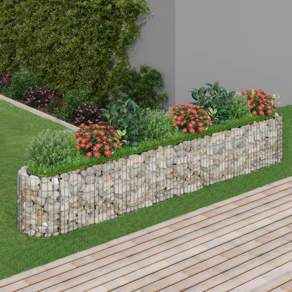 vidaXL Υπερυψωμένη ζαρντινιέρα gabion από γαλβανισμένο σίδερο 330x50x50 cm