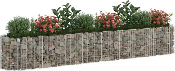 vidaXL Υπερυψωμένη ζαρντινιέρα gabion από γαλβανισμένο σίδερο 330x50x50 cm