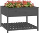 vidaXL Ζαρντινιέρα με ραφιέρα, γκρι, 111,5x111,5x81 εκ., μασίφ πεύκο