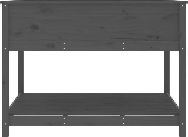 vidaXL Ζαρντινιέρα με ραφιέρα, γκρι, 111,5x111,5x81 εκ., μασίφ πεύκο