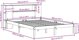 vidaXL Κρεβάτι με βιβλιοθήκη μασίφ πεύκου 150x200 cm