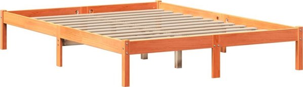 vidaXL Κρεβάτι με βιβλιοθήκη μασίφ πεύκου 150x200 cm