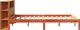 vidaXL Κρεβάτι με βιβλιοθήκη μασίφ πεύκου 150x200 cm