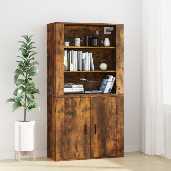 vidaXL Επιτοίχια ντουλάπα, καπνισμένος δρυς, 80x33x80 cm