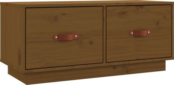 vidaXL Έπιπλο τηλεόρασης μελιτζανί καφέ 80x34x35 cm από ξύλο πεύκου