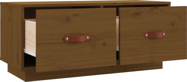 vidaXL Έπιπλο τηλεόρασης μελιτζανί καφέ 80x34x35 cm από ξύλο πεύκου