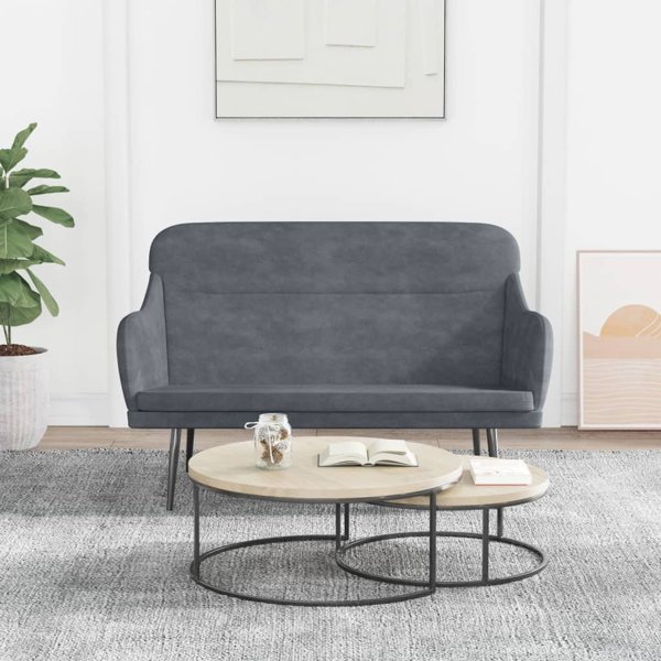 vidaXL Πάγκος, σκούρο γκρι, 110x76x80 εκ., επενδυμένος με βελούδο