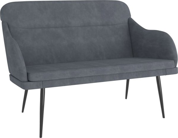 vidaXL Πάγκος, σκούρο γκρι, 110x76x80 εκ., επενδυμένος με βελούδο