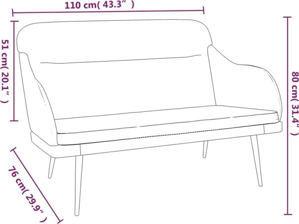 vidaXL Πάγκος, σκούρο γκρι, 110x76x80 εκ., επενδυμένος με βελούδο
