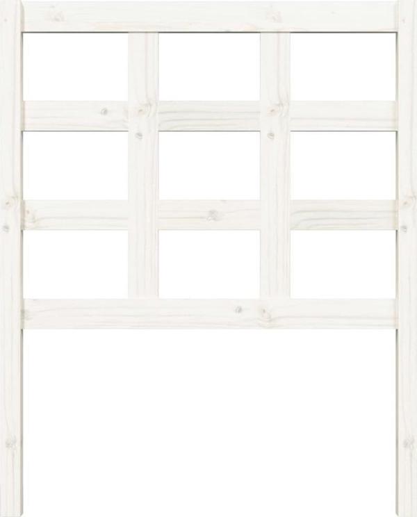 vidaXL Προσκεφαλο κρεβατιου, λευκο, 80,5x4x100 cm, μασιφ πευκο