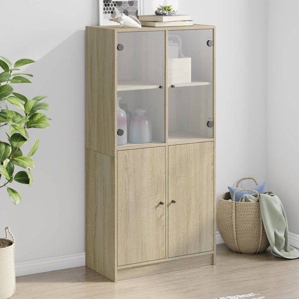 vidaXL Ντουλάπι με Πόρτες Sonoma Δρυς 68x37x142 εκ.