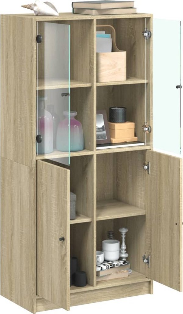 vidaXL Ντουλάπι με Πόρτες Sonoma Δρυς 68x37x142 εκ.