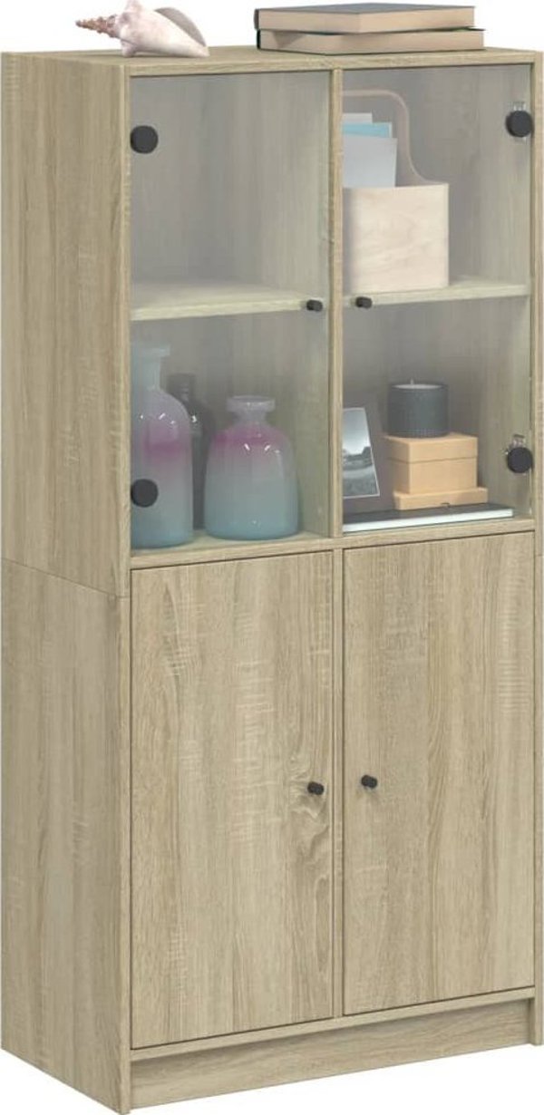 vidaXL Ντουλάπι με Πόρτες Sonoma Δρυς 68x37x142 εκ.