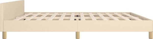 vidaXL Πλαίσιο κρεβατιού με κεφαλάρι εκρού, 200x200 cm, επενδυμένο με ύφασμα