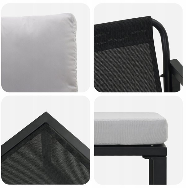 vidaXL VidaXL Meble ogrodowe 4 pcs 2-Liczba miejsc Jasnoszary Poliester