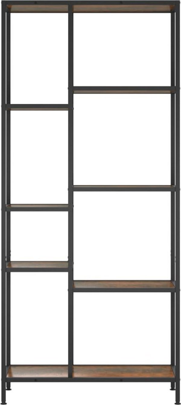 vidaXL Βιβλιοθήκη, 80x30x180 εκ, ατσάλι και ξύλινη σύνθεση