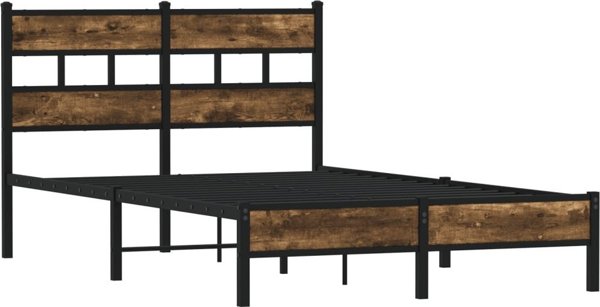 vidaXL κρεβάτι με κεφαλάρι, δρυς sonoma, 120x190 cm, χωρίς στρώμα