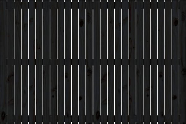 vidaXL Μαύρο κεφαλάρι κρεβατιού, 166x3x110 cm, μασίφ πεύκο