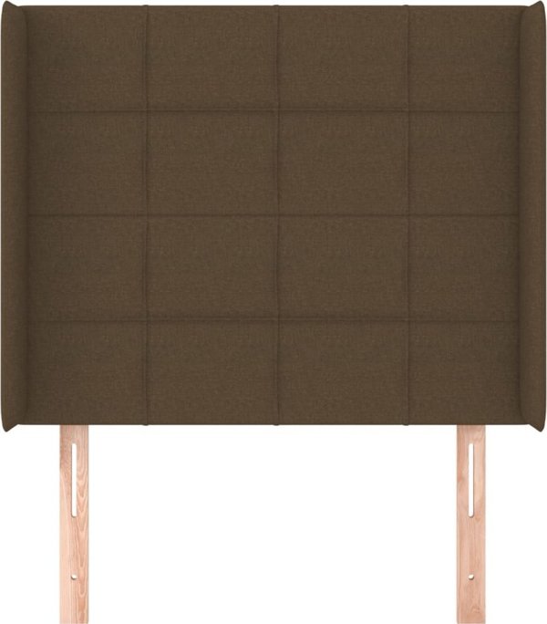 vidaXL Zaglowek uszak, ciemnobrazowy, 93x16x118/128 cm, tkanina