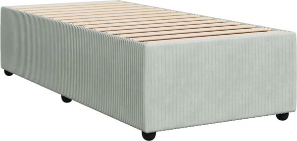 vidaXL Κρεβάτι κοντινεντάλ με στρώμα, ανοιχτό γκρι, βελούδο, 90x200 cm