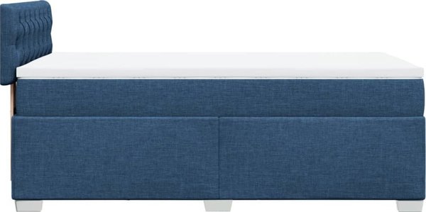 vidaXL Κρεβάτι Continental με Στρώμα, Μπλε, Ύφασμα 100x200 εκ.