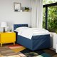 vidaXL Κρεβάτι Continental με Στρώμα, Μπλε, Ύφασμα 100x200 εκ.